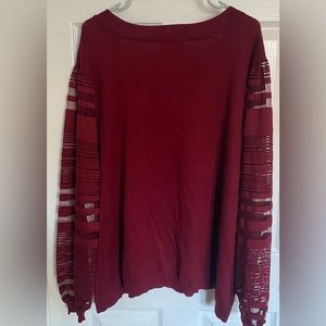 3X maroon, long sleeve shirt